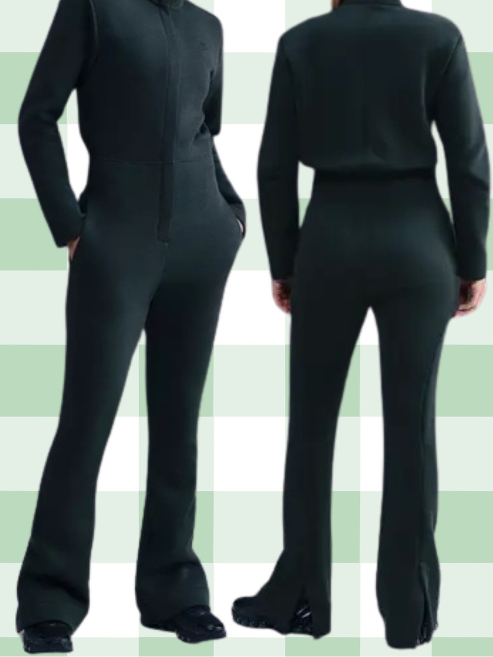 Women Nike Green Seaweed Tech Fleece comfortable sleek sporty jumpsuit medium